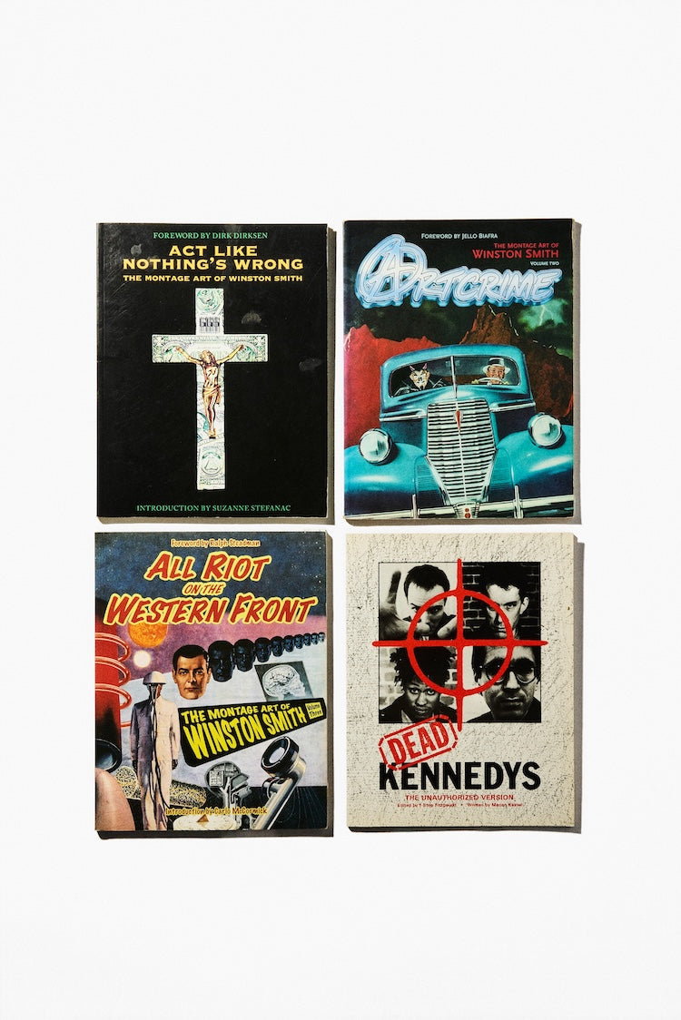 1983年に初版が出版された、マリアン・ケスターによる『アンオーソライズド・バージョン（Unauthorized Version）』には、『オルタナティブ・テンタクルズ・レコード』のロゴが2つ掲載されている。よく見ると三角形の目だけでなく砲弾の形も違っていて、横には1983年の年号とウィンストン・スミスのコピーライトが。その事実が示すように、1983年の短い期間でデザインが変わったのかも知れません。