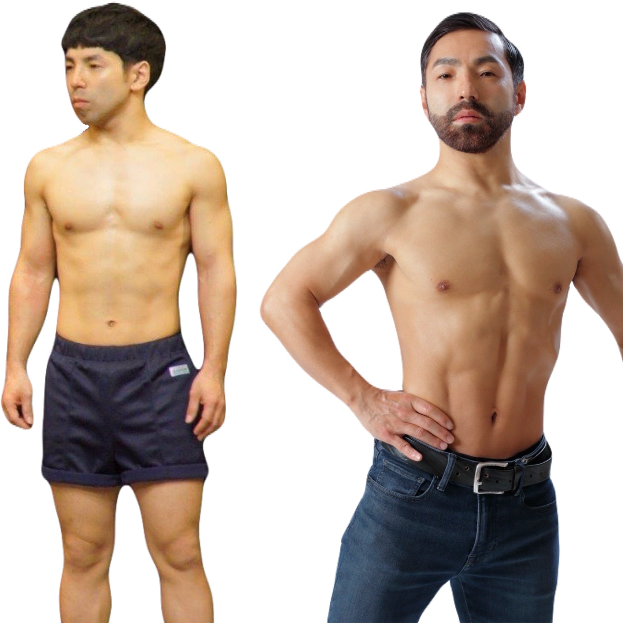 <div style="text-align:center;">Berfore　→　After</div><br>
宮崎県宮崎市出身の男性お笑い芸人で、キングオブコント2022ファイナリストコンビ「いぬ」のメンバー。パーソナルトレーニングジム「クリスタルジム」所属。
