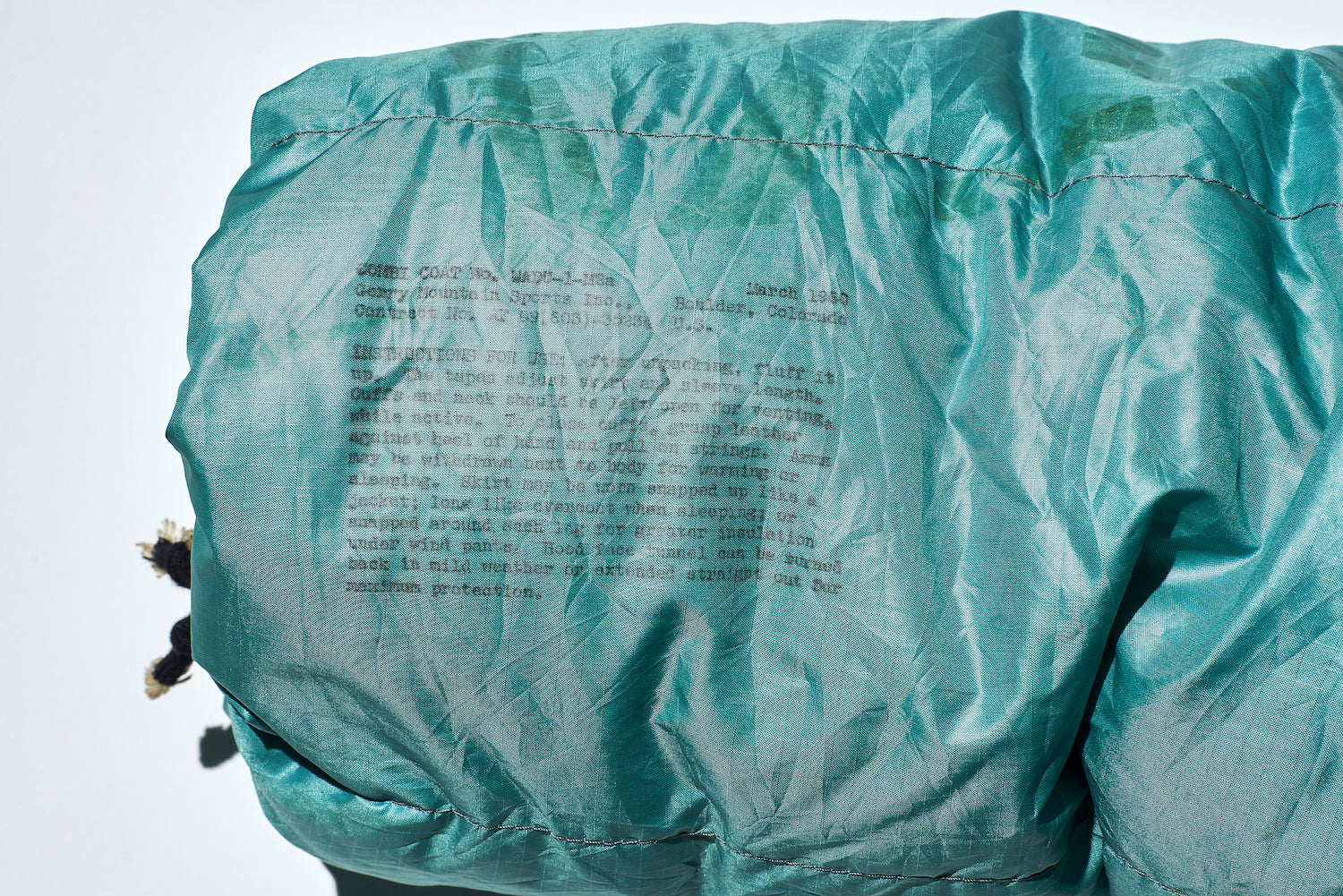 As is typical of military items, the right arm has military specifications such as the contract number printed on it.