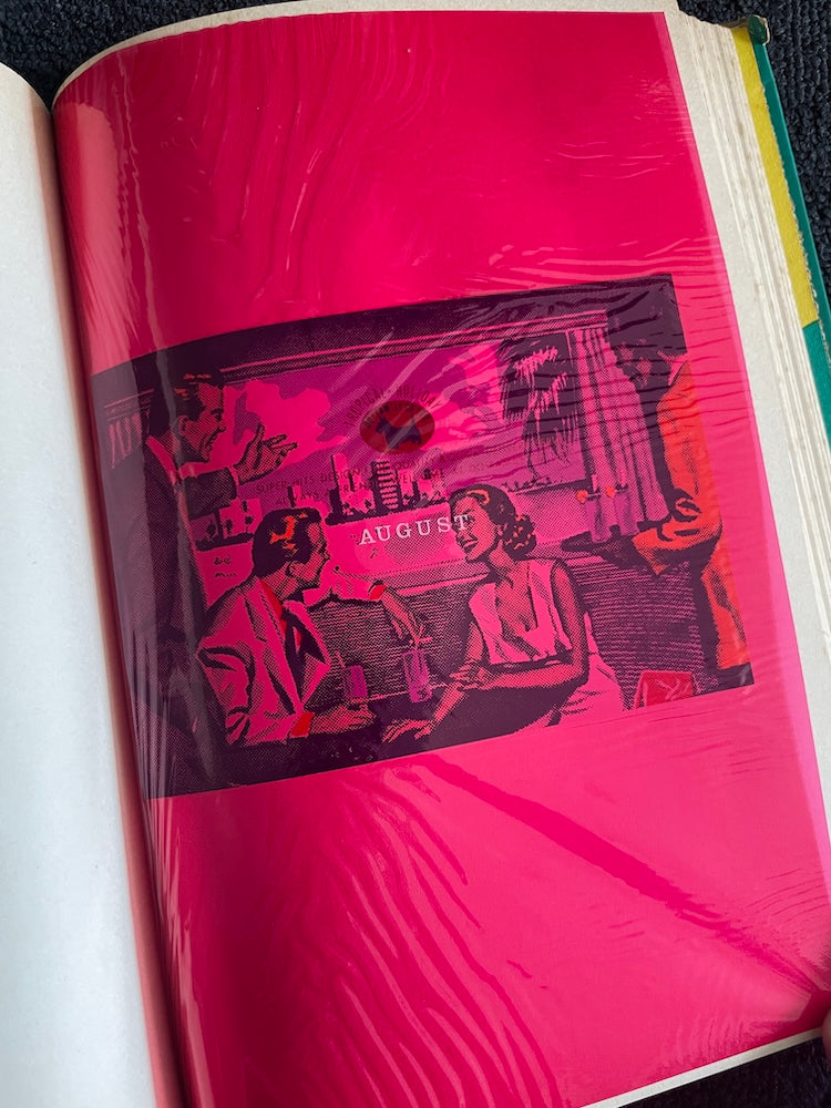 This is the first page of AUGUST (August). The illustration is by Hiroshi Nagai, who is known for his jacket designs for Niagara Records and other publications.