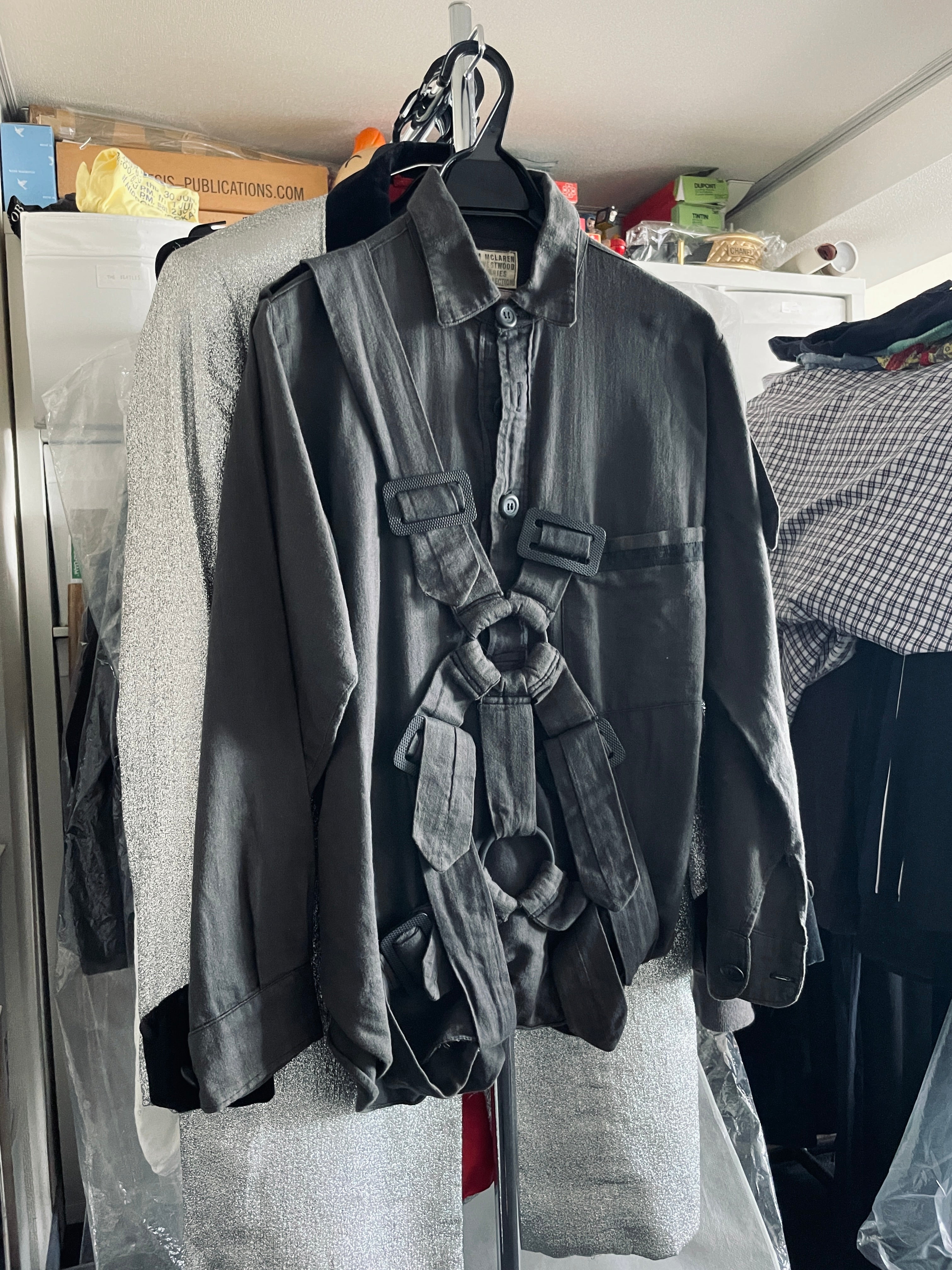 He bought a Seditionaries parachute jacket in 1978. He also bought a T-shirt at the same time.