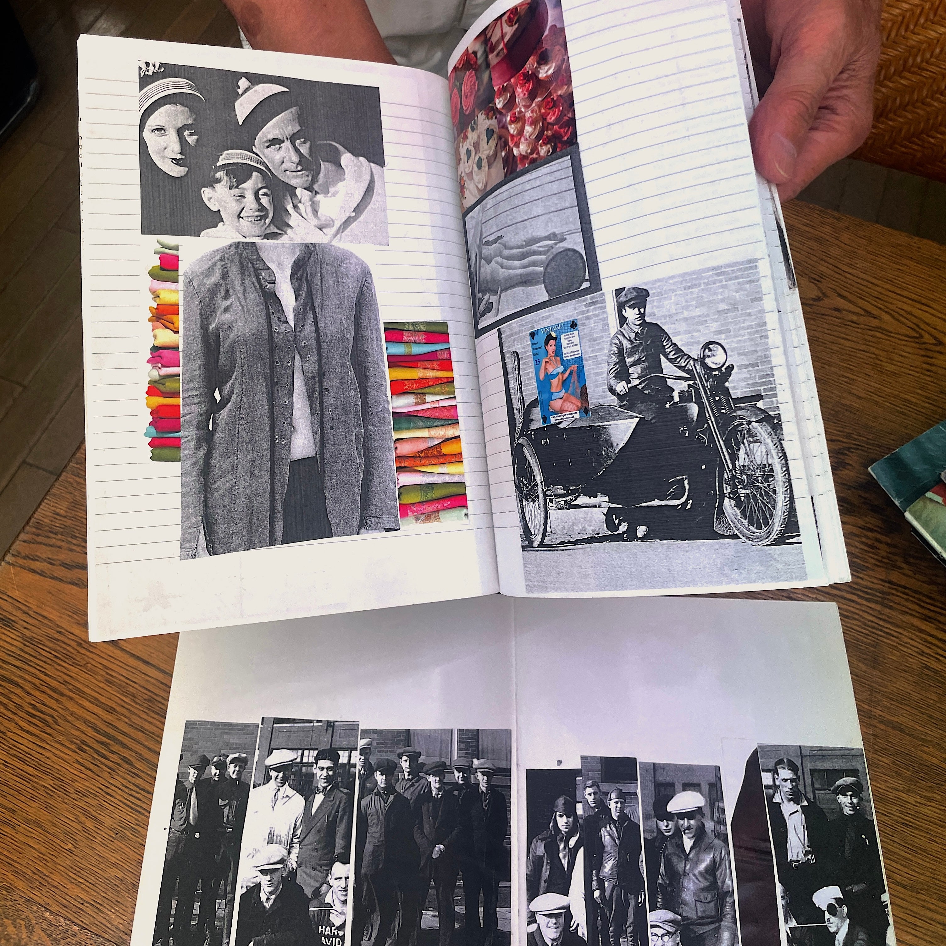 A part of the notebook that Saito-san created by searching for materials and creating a collage. It's a valuable piece that gives us a glimpse into Saito-san's mind.