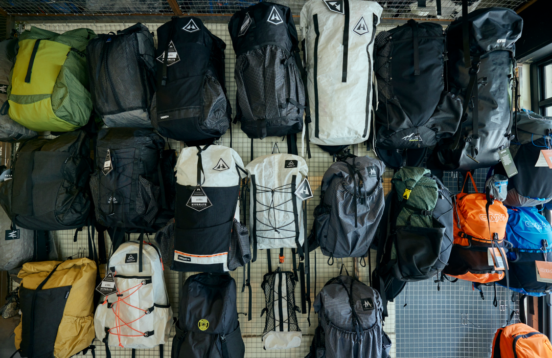 There are backpacks lined up on the wall just inside the entrance. Just tell the staff your purpose and preferences and they'll help you find the perfect bag.