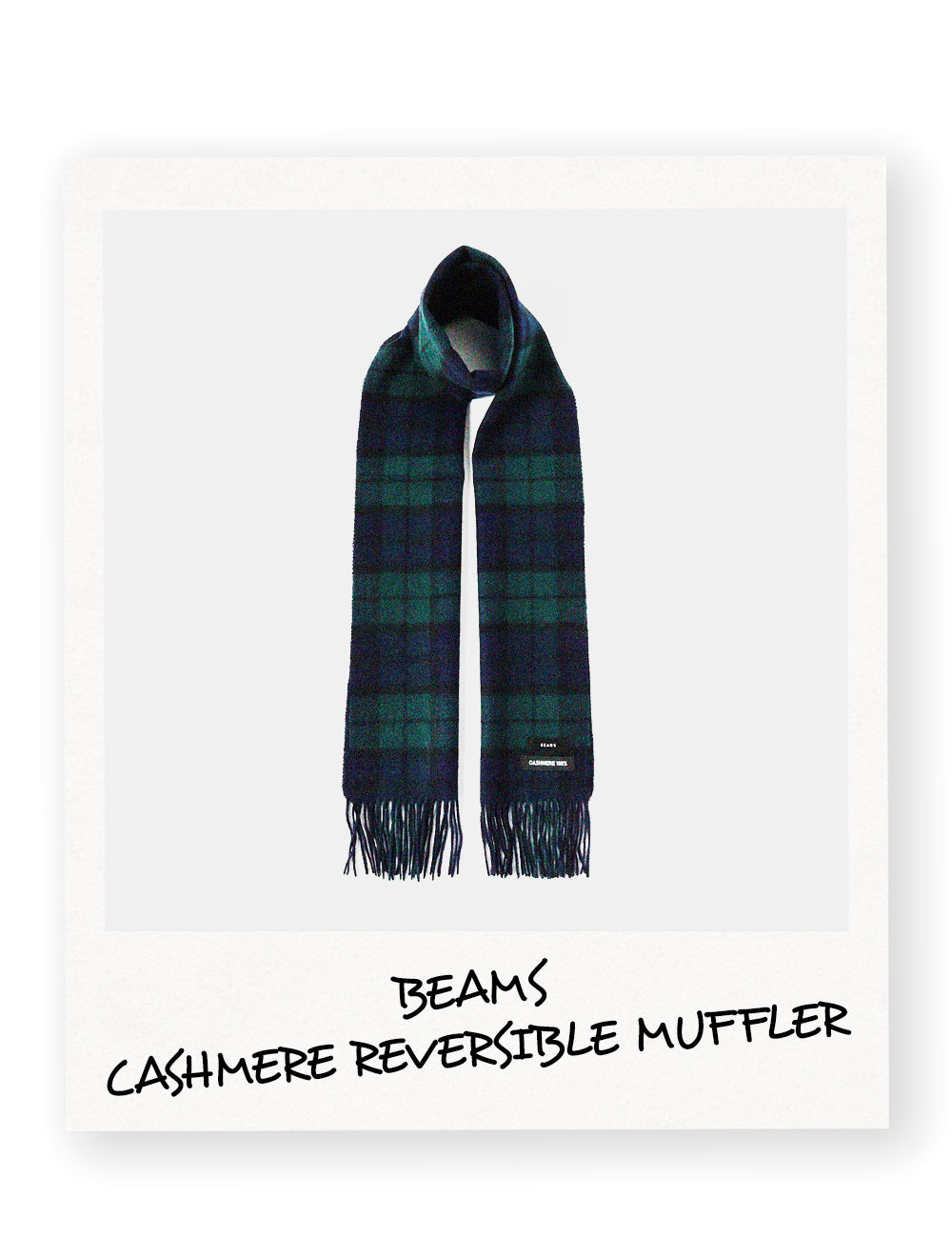 BEAMS<br> Reversible cashmere scarf